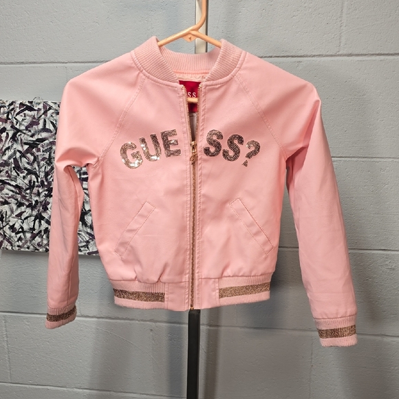 GUESS Kids Light Pink Jean Jacket - Picture 1 of 11